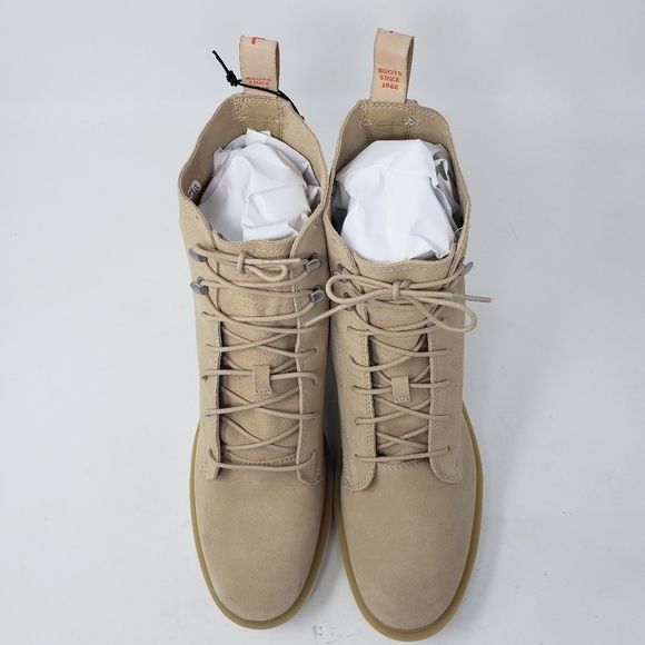 Sorel Hi-Line Lace Suede Leather Boots color chalk Size 12 NEW - Picture 5 of 7